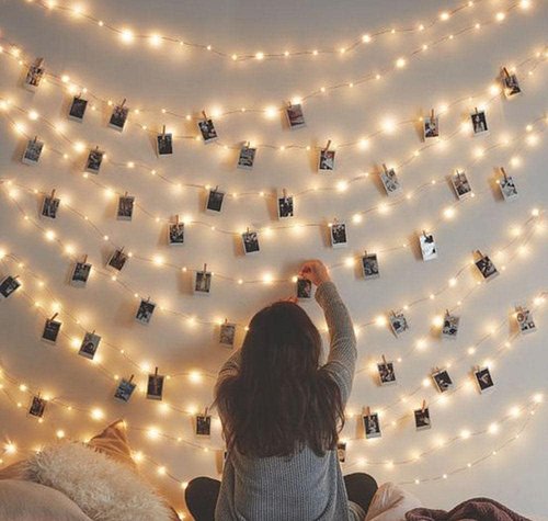 CozyHome - 5.5YD LED Photo String Lights with Clips & Timer Remote | Indoor Fairy Lights for Teen Room Decor