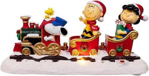 Kurt Adler Musical Train Table Décor - Battery Operated Peanuts Design | Perfect Holiday Decoration
