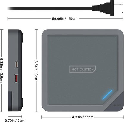 Coffee Mug Warmer Set: Coffee Warmer for Desk Auto Shut Off Candle Warmer Plate Electric Beverage Coffee Cup Warmer Heated Coffee Mug for Coffee,Tea, Milk Up to 131°F/55°C (Grey)