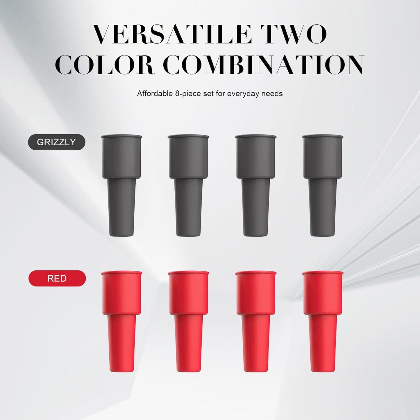 Wine Stopper 8 Pack, Silicone Wine Bottle Stoppers for Wine Bottles and Sparkling Wine, Reusable Leak Resistant Bottle Sealer Caps for Beer, Soda, and Beverage Bottles