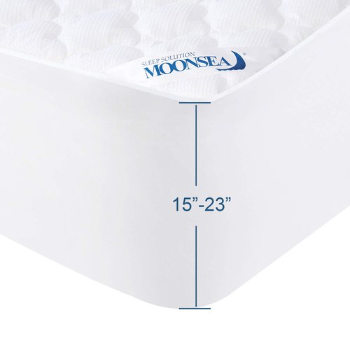 Queen Mattress Pad Thick Quilted Mattress Topper, Air Mattress Cover, Super Soft Breathable and Noiseless Down Alternative Fiber Extra Thick Mattress Pad with Deep Pocket Fits up to 23 Inch Mattress