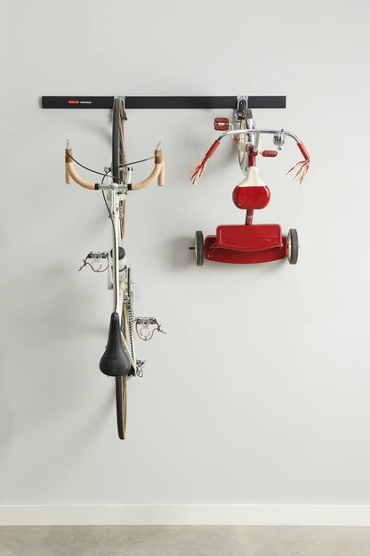 Rubbermaid FastTrack Bike Storage Kit - Heavy Duty 3-Piece Rail Hook Organizer for Garage & Shed