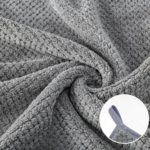 MaopaoBeauty Grey Bath Towels Set - 8-Piece Microfiber Bathroom Towel Collection