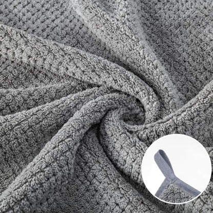 MaopaoBeauty Grey Bath Towels Set - 8-Piece Microfiber Bathroom Towel Collection