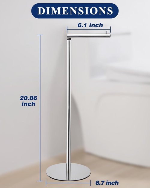 Housen Solutions Toilet Paper Holder - Modern Free Standing Design for 4 Rolls - Chrome Finish