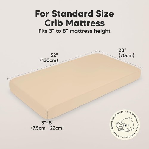 KeaBabies Organic Crib Sheets - 2-Pack Fitted Jersey Cotton for Baby Bed | Soft & Breathable (Rust)