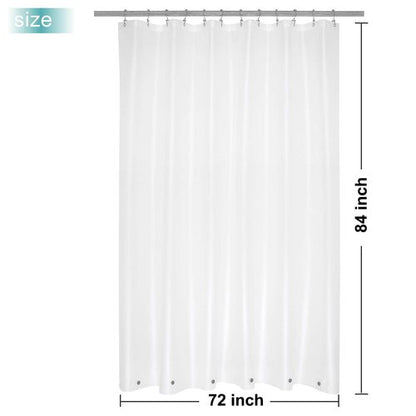 Mrs Awesome Extra Long Shower Curtain Liner with 6 Magnets 72 x 84 inch, Frosted PEVA 8G Heavy Duty Thick Plastic Shower Curtain, Waterproof, 72x84, Frost