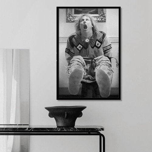Funny Movie Bathroom Wall Art by Black Framed | Humorous Black and White Dumb and Dumber Poster - Canvas Print for Toilet Decor