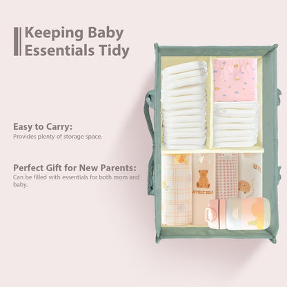 Skiennix Baby Diaper Caddy Organizer - Stylish Nursery Storage Bin for Diapers & Wipes | Perfect Baby Shower Gift