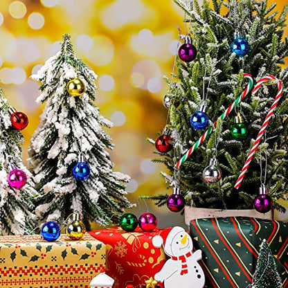 Mini Christmas Ball Ornaments 80 Pack Glitter Smooth Balls - Variation of Smooth Ball