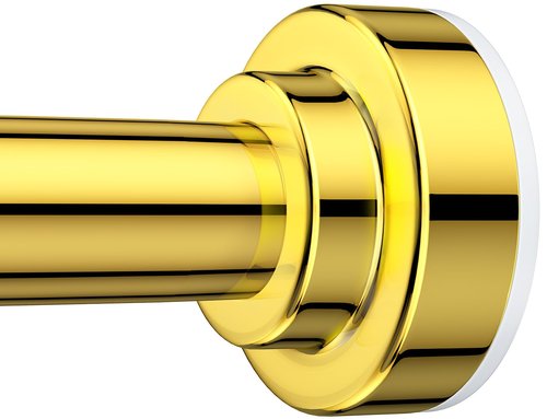 TEECK Shower Curtain Rod, 32-104 inch Adjustable Spring Tension Curtain Rod, Never Rust Anti-Slip Shower Curtain Rod for Bathroom, No Drilling, Never Collapse, Easy to Use, Gold
