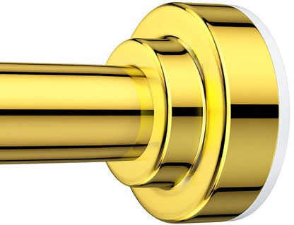 TEECK Shower Curtain Rod, 32-104 inch Adjustable Spring Tension Curtain Rod, Never Rust Anti-Slip Shower Curtain Rod for Bathroom, No Drilling, Never Collapse, Easy to Use, Gold