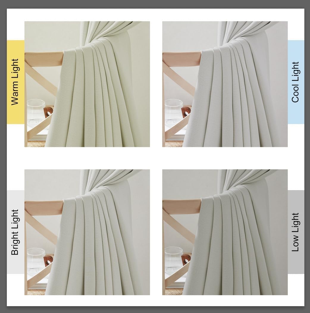 NICETOWN Room Darkening Curtains 84 inches Long Thermal Faux Linen Curtains for Bedroom 2 Panels, Pinch Pleated Light Blocking Thermal Insulated Thick Drapes for Living Room, Natural, W50 x L84