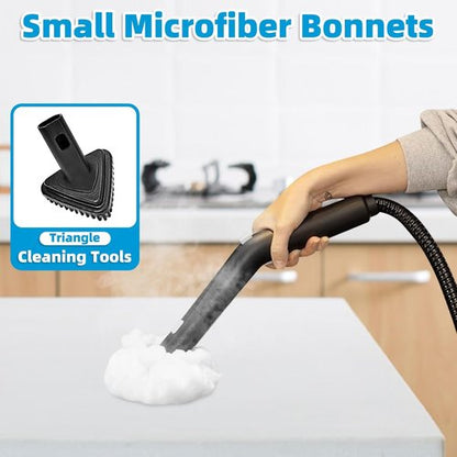 Dupray Steam Mop Pads - 10 Pack Reusable Microfiber Accessories | Large & Small Bonnets Included