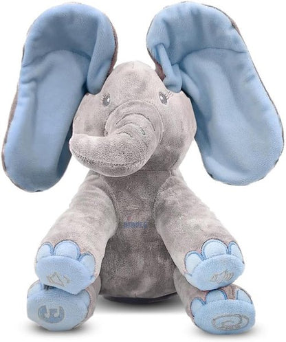 Dimple Kyle Peek-A-Boo Elephant Toy - Interactive Singing Plush with Moving Ears | Adorable Musical Stuffed Animal for Babies and Toddlers