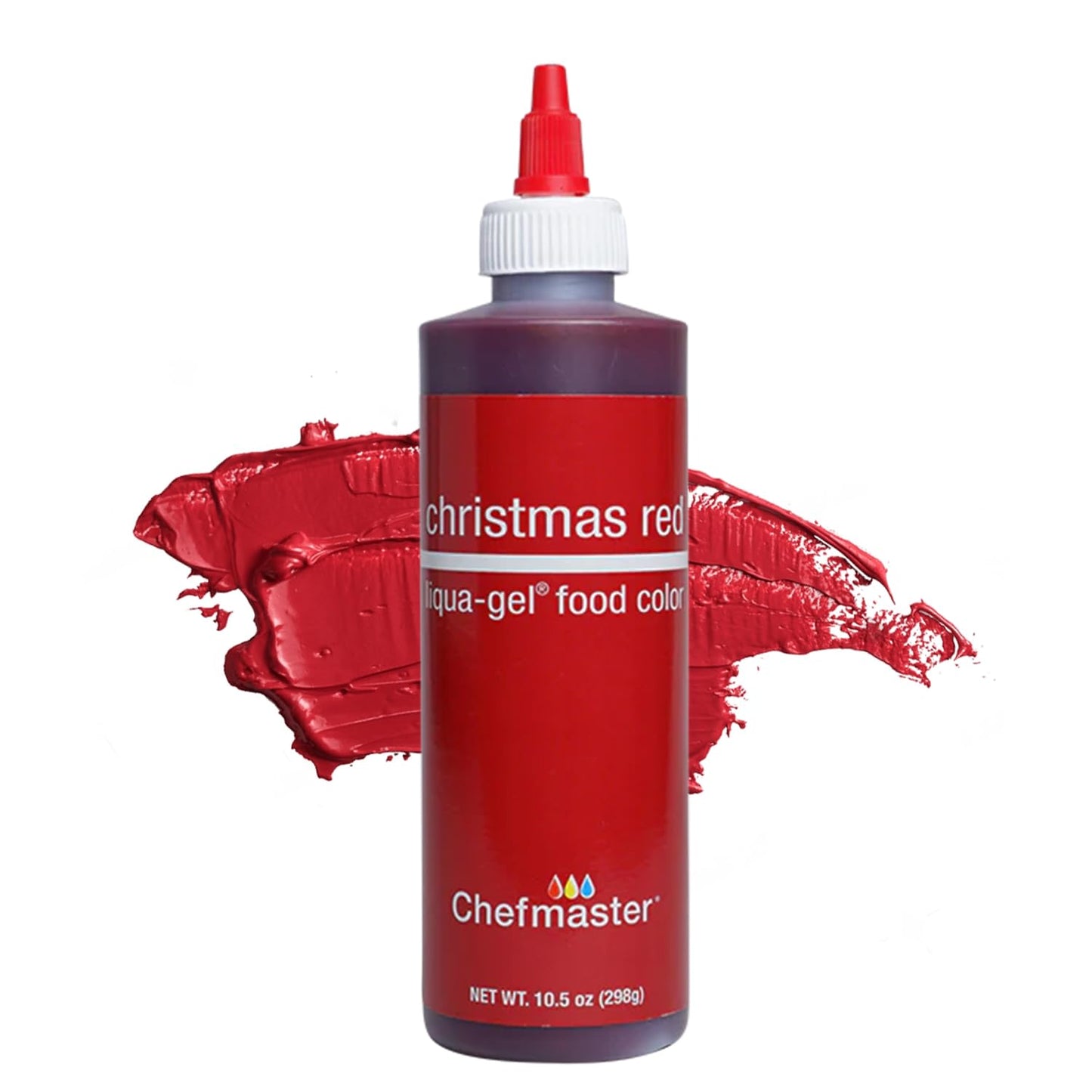 Chefmaster Xmas Red Liqua-Gel® Food Coloring - Vibrant, Professional-Grade Dye for Icing & Fondant | 10.5 oz