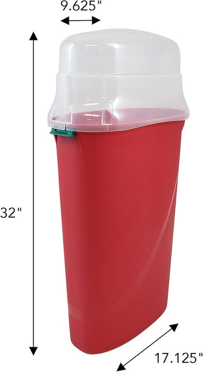 HOMZ Gift Wrap Storage Organizer - 2-Pack Vertical Bins in Red & Clear for Seasonal Holiday Wraps