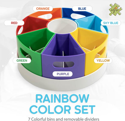PUZZLE EZ Art Supply Storage Organizer - Rotating Lazy Susan Caddy for Crayons, Markers & Pencils