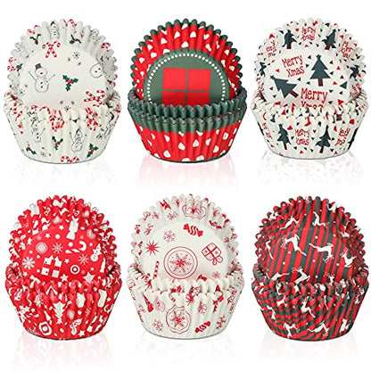 600 Count Christmas Cupcake Liners Muffin Paper Cups - Cheerful Series