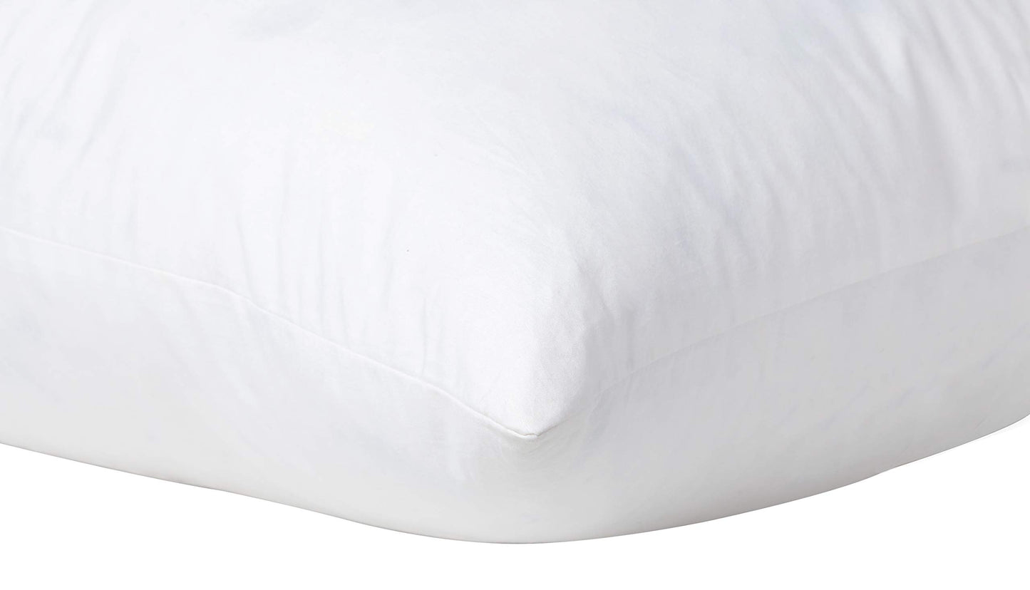 Premium Feather and Down Pillow Insert, Decorative Throw Stuffer Inserts, Hypoallergenic, Cotton Cover, White (20x20)