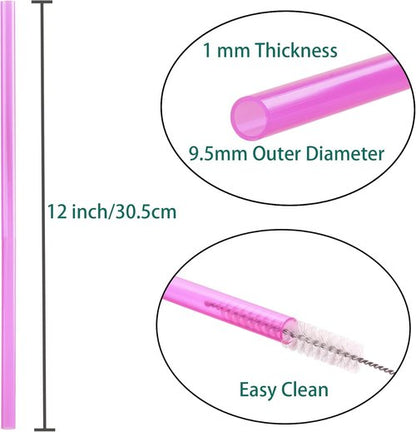 Dakoufish Replacement Straws for Stanley | Owala | Simple Modern Tumblers - 10 Pack, 12 Inch, BPA Free, Dishwasher Safe (Mixed Colors)