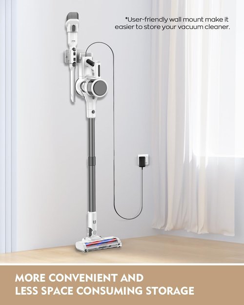 Comvtu Cordless Vacuum Cleaner - 80,000PRM Powerful Motor | 35 Min Runtime, 2 Modes, Detachable Parts - Onion White