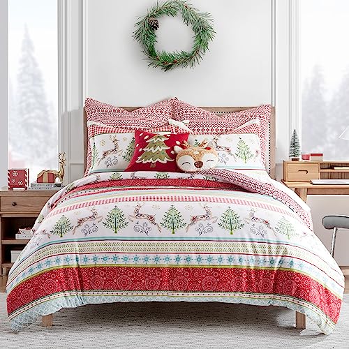 King Holiday Comforter Set with Deer & Christmas Trees - Merry & Bright Collection