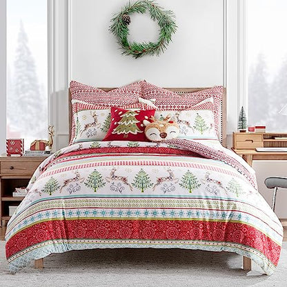King Holiday Comforter Set with Deer & Christmas Trees - Merry & Bright Collection