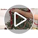 9FT Velvet Bead Christmas Garland - Dark Red Flocked Holiday Decor