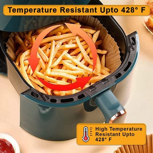 Air Fryer Paper Liners - 200 Pcs Non-Stick Disposable Liners for 2-5Qt Air Fryers | Waterproof & Oil Proof