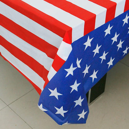 USA 4th of July Tablecloth | 2 Pack Disposable Rectangular Covers - 54'' x 108'' for Independence Day Celebrations