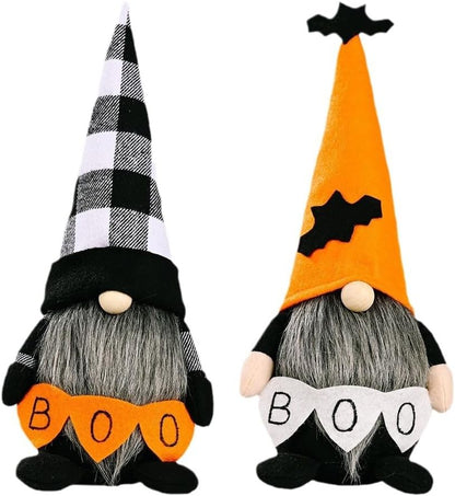 Skiennix Halloween Gnomes Decoration - 10.6'' Plush Boo & Bat Figures | Adorable Home Decor for Parties & Gifts
