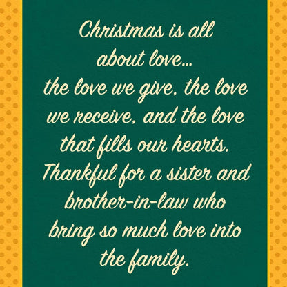 Prime Greetings Christmas Card for Sister and Brother-in-Law - Eco-Friendly, Thick Card Stock, 5in x 7.75in