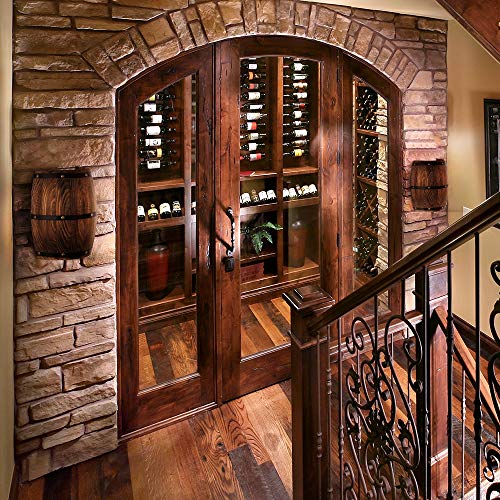 Newrays Antique Wood Wine Barrel Wall Sconce Lighting Fixture Up and Down Indoor Wall Lamp for Bar Area Steampunk Theme (1 Pack)