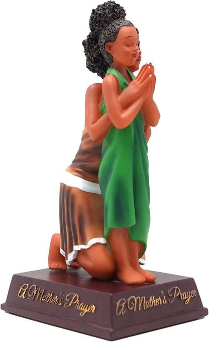 African American Expressions Mother’s Prayer Figurine - Inspirational Resin Statue of Praying Black Mother & Daughter | Faith-Based Home Décor Gift