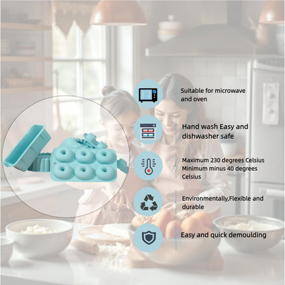 Skiennix Nonstick Silicone Bakeware Set - 6-Piece BPA-Free Heat Resistant Baking Tools | Blue