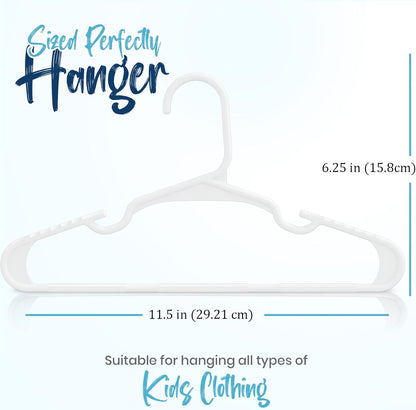 Utopia Home Kids Hangers - 60 Pack 11.5 Inch Plastic Baby Hangers for Closet | White Childrens Hangers