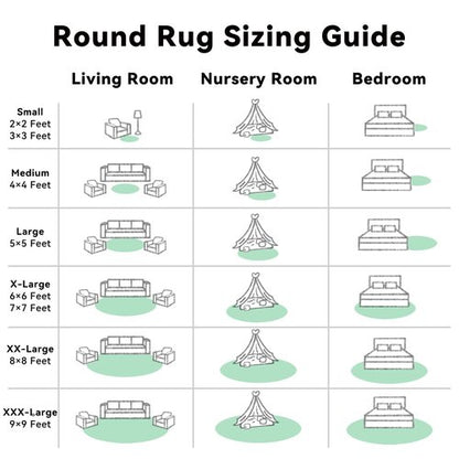 OLANLY Mint Green Round Rugs for Bedroom - Machine Washable, 6 ft Circle Area Rugs for Living Room, Soft and Fluffy Shaggy Carpet for Teen Girls and Boys, Nursery Rooms, Dorms, Home Decor Aesthetic