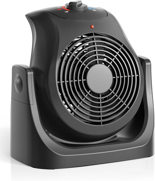 Skiennix Portable Electric Space Heater & Desk Fan - 2-in-1 Combo with 45° Tilt & 1500W Overheat Protection