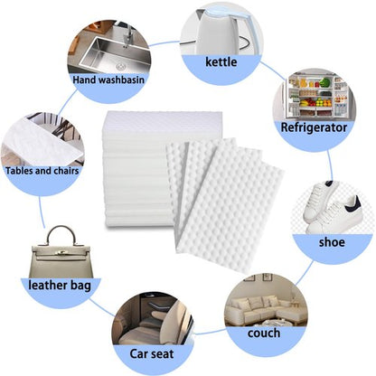 Magic Cleaning Sponge Eraser Sheets,50 Count Convex Point Melamine Sponge, Thickened, Long Lasting, Disposable Cleaner Pads Eraser Wipes for Kitchen Shoe Furniture Bathroom Hard-to-Reach Places