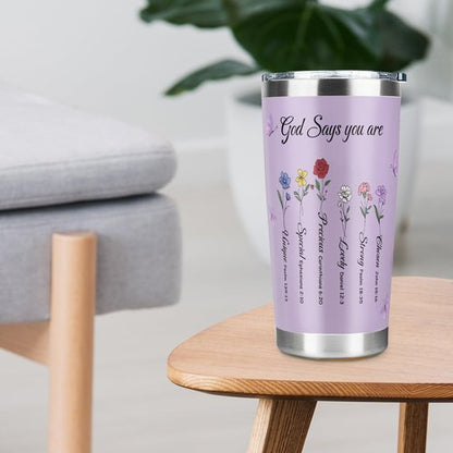 Fatbaby Bible Tumbler for Women - Inspirational Christian Gift | 20oz Stainless Steel for Mother's Day