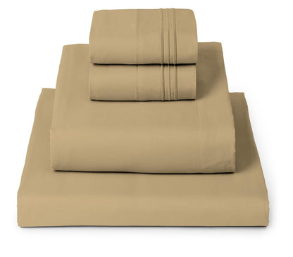 Mellanni King Sheets Set - 4 PC Iconic Collection Bedding - Hotel Luxury, Extra Soft, Cooling Bed Sheets - Wrinkle, Fade, Stain Resistant (King, Gold)