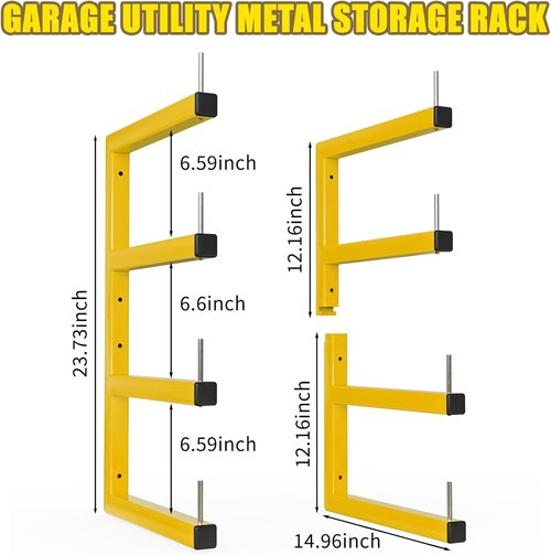 Heavy Duty Lumber Storage Rack by [Brand Name] - 8-Level Wall Mount Organizer | Holds Up to 1600 Lbs