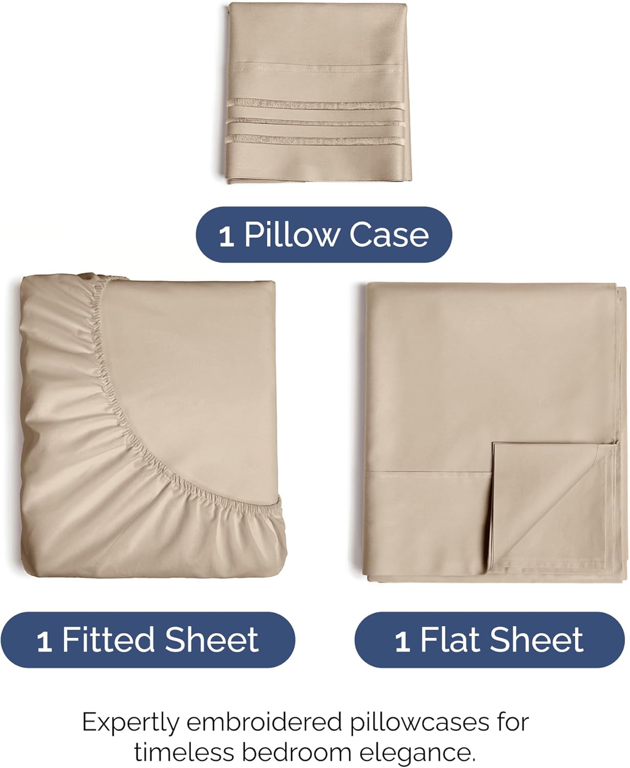 Skiennix Twin XL Sheet Set - Comfy Cooling Bed Sheets | Ultra-Soft, Deep Pockets, Wrinkle-Free - Cream
