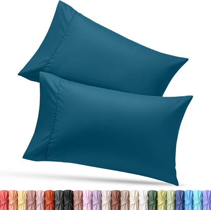 Utopia Bedding Queen Pillow Cases - Soft Brushed Microfiber - 2 Pack, Fade Resistant | Denim Blue 20 x 30 Inches
