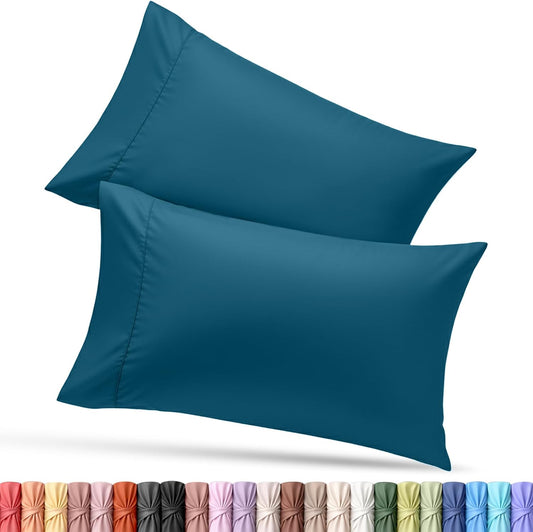 Utopia Bedding Queen Pillow Cases - Soft Brushed Microfiber - 2 Pack, Fade Resistant | Denim Blue 20 x 30 Inches