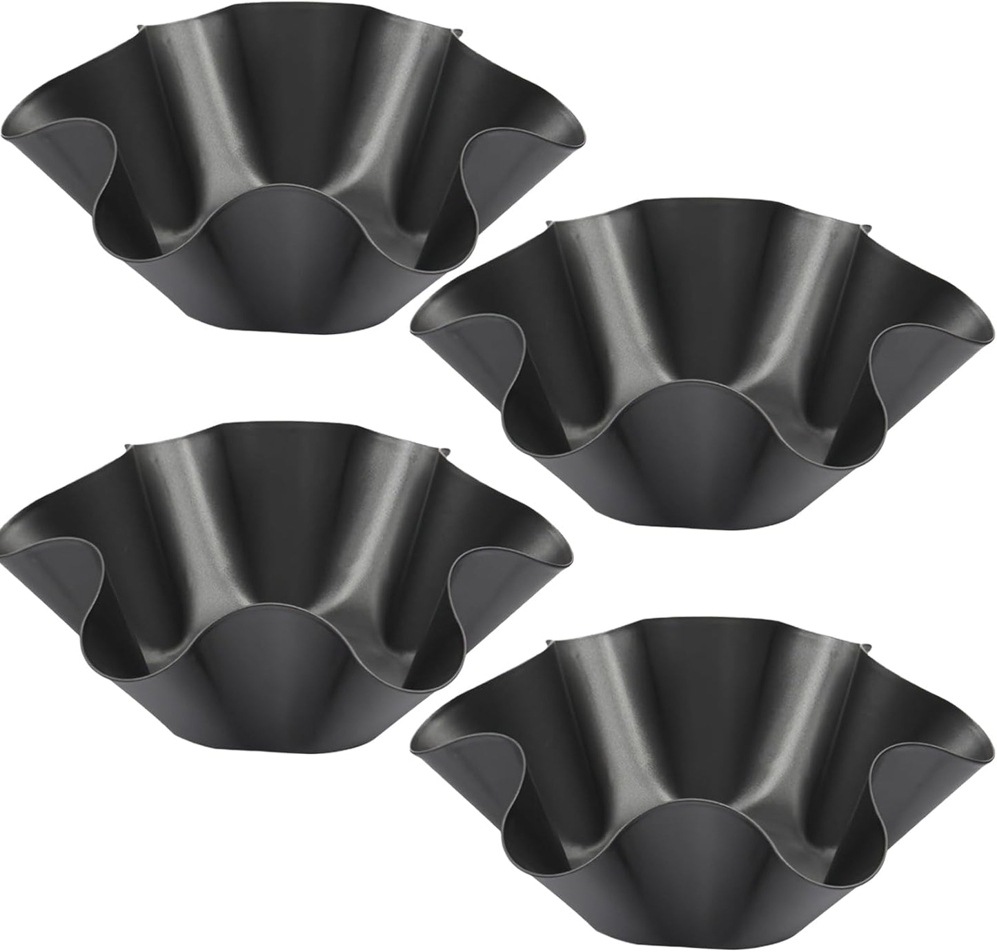 Skiennix Nonstick Taco Shell Bowl Set - 4 Large Carbon Steel Tortilla Makers for Frying & Serving