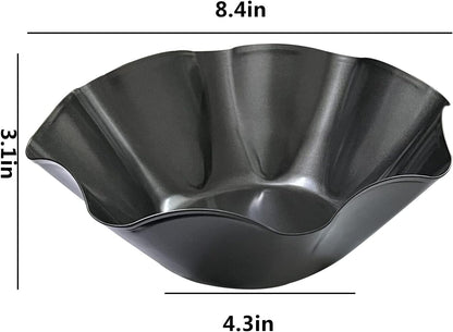 Skiennix Taco Shell Bowl Maker - 3 Pack Nonstick Carbon Steel Tortilla Molds | 8.4" Baking Pans for Tostadas