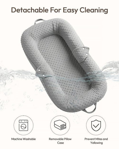 Baby Lounger Pillow - 2-in-1 Infant Lounger & Portable Tummy Time Mat for Newborns 0-48 Months