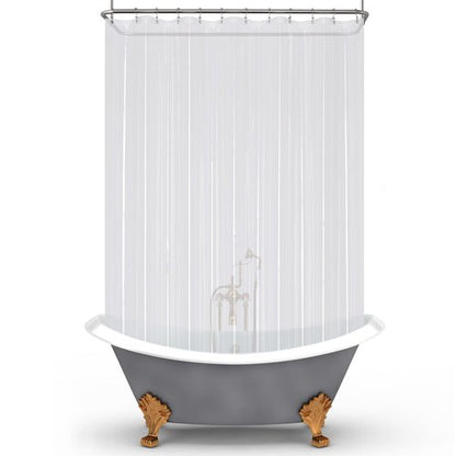 Mrs Awesome Clawfoot Tub Shower Curtain or Liner with 12 Magnets - Free 36 Hooks Included, Waterproof PEVA, 180" x 60", Clear